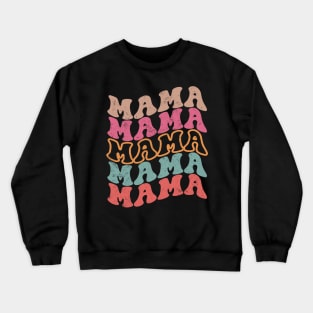 Mother's Day 2024 - Mama Retro Groovy Crewneck Sweatshirt